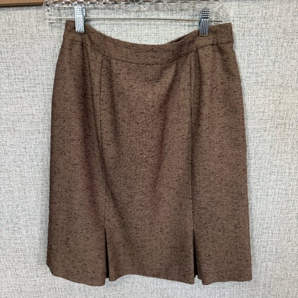 Kasper Brown Tweed A-Line Skirt – Size 10P - Picture 4 of 5